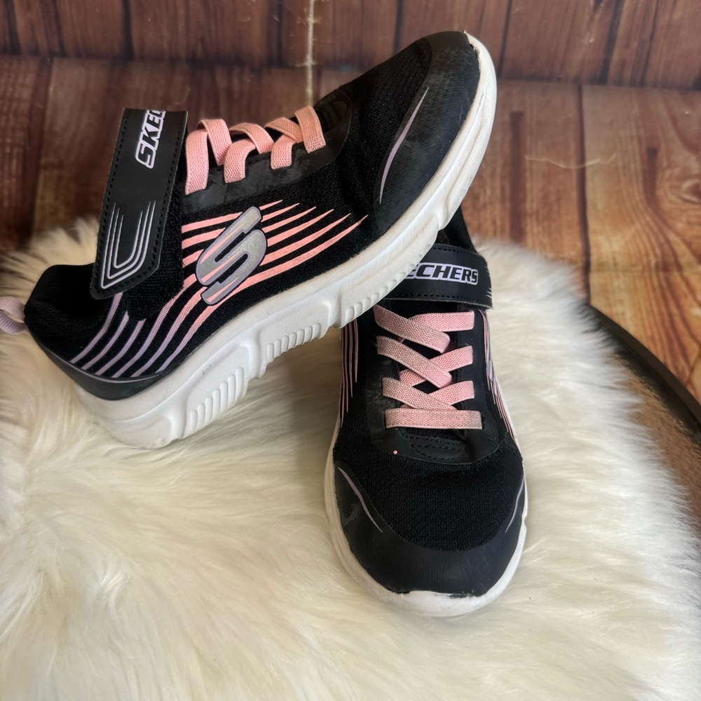 Skechers Girl’s Microspec Plus Swirl Sweet Sneakers Black Size 3